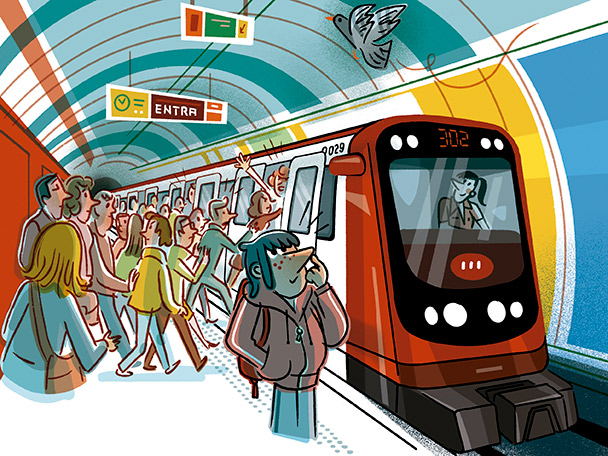 Viatjo sol amb el metro