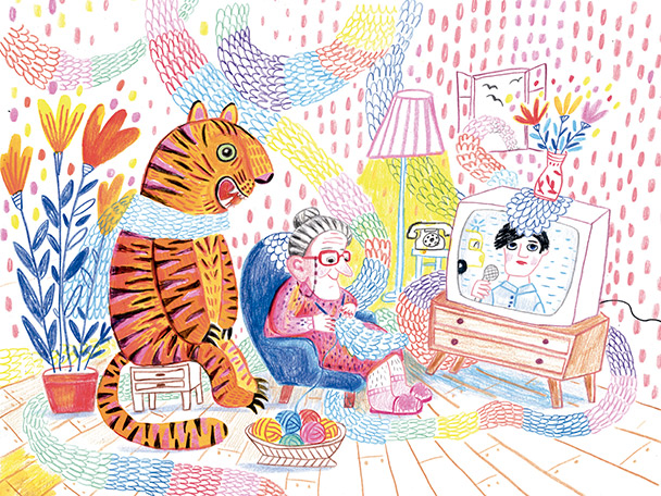 I, mentrestant, l’àvia fa ganxet